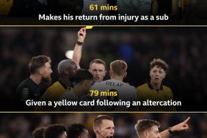 好消息：时隔两个月登场！坏消息：登场25分钟被罚下